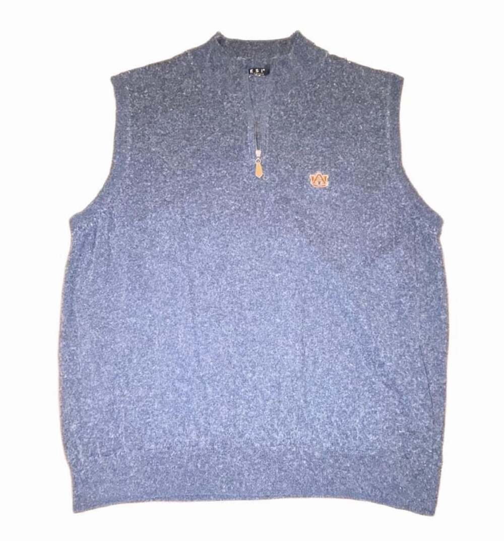 Vesi Sportswear Auburn Tigers XXL Quarter Zip Sweater Vest Merino Wool Cotton